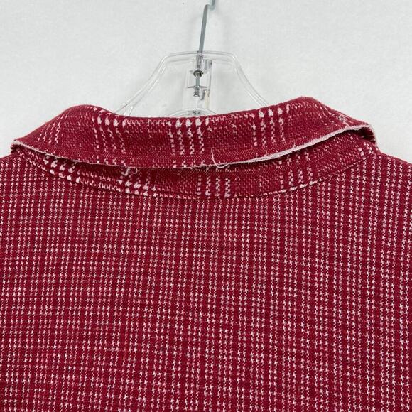 White Birch Flannel Shirt Jacket Size L Red Plaid shacket Stretch Button Up - Picture 8 of 12